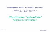 Accompagnement social et éducatif spécialisé Module D : « Vie sociale » 27/11/2013 17:35 LInstitution "spécialisée" Approche sociologique 2013 / 2014 Mohamed.