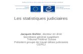 Les statistiques judiciaires Jacques Bühler, docteur en droit Secrétaire général suppléant Tribunal Fédéral Suisse Président groupe de travail délais judiciaires.