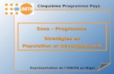 Représentation de lUNFPA au Niger Sous – Programme Stratégies en Population et Développement Cinquième Programme Pays.