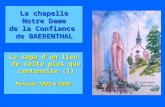 La chapelle Notre Dame de la Confiance de BAERENTHAL La saga dun lieu de culte plus que centenaire (1) Période 1885 à 2000.