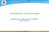 Contribution Climat Energie Synthèse des réflexions de lADEME Gaël Callonnec.