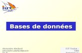 1 Bases de données Alexandre Abellard alexandre.abellard@univ-tln.fr IUT Toulon – GEII Semestre 3 / 2008-09.