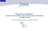 Programme « Emergence » Projet de schéma directeur régional des systèmes dinformation partagés de santé Missions et projets du GCS Réseau Télésanté Bretagne.