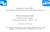 Groupe de Travail SFBC « Accréditation des laboratoires de Biologie Médicale » Michel Vaubourdolle Pôle de Biologie-Imagerie Hôpital Saint-Antoine – AP-HP.