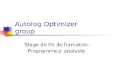 Autolog Optimizer group Stage de fin de formation Programmeur analyste.