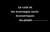 Le coût et les avantages socio-économiques du projet.