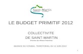 1 LE BUDGET PRIMITIF 2012 COLLECTIVITE DE SAINT-MARTIN Direction des Affaires Financières SEANCE DU CONSEIL TERRITORIAL DU 12 JUIN 2012.