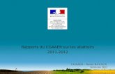 1 Rapports du CGAAER sur les abattoirs 2011-2012 CGAAER – Xavier RAVAUX 16 février 2012.