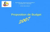Proposition de Budget MINISTERE DE LEDUCATION NATIONALE ACADEMIE DE LA REUNION LYCEE JEAN HINGLO.