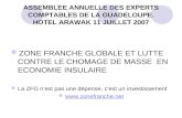 ASSEMBLEE ANNUELLE DES EXPERTS COMPTABLES DE LA GUADELOUPE. HOTEL ARAWAK 11 JUILLET 2007 ZONE FRANCHE GLOBALE ET LUTTE CONTRE LE CHOMAGE DE MASSE EN ECONOMIE.