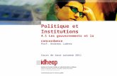 Prof. Andreas Ladner Cours de base automne 2011 Politique et Institutions 4.1 Les gouvernements et la concordance.
