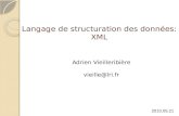 Langage de structuration des données: XML Adrien Vieilleribière vieille@lri.fr 2010.05.21.