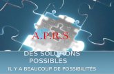 DES SOLUTIONS POSSIBLES IL Y A BEAUCOUP DE POSSIBILITÉS A.P.R.S.