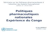 Politiques pharmaceutiques nationales Expérience du Congo Séminaire sur les Politiques pharmaceutiques à lattention des Experts francophones Genève, 15.