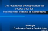 Les techniques de préparation des coupes pour les microscopies optique et électronique Histologie Faculté de médecine Saint-Antoine NM 08/2004.