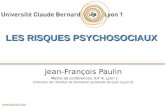 LES RISQUES PSYCHOSOCIAUX Jean-François Paulin Maître de conférences, IUT A, Lyon 1 Directeur de lInstitut de formation syndicale de Lyon (Lyon 2) .