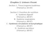 Chapitre 2. Univers Vivant Section 1. Tissus/organes/systèmes (Manuel p. 62-65) Section 2. Fonction de nutrition A : Système digestif (Manuel p. 68-87)