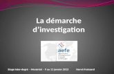 La démarche dinvestigation Stage inter-degré - Montréal - 9 au 11 janvier 2013Hervé Froissard.