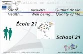 Générations en santé / Heathly generations Ecole 21 School 21 : UIPES-IUHPS Geneve 2010 Santé… Bien-être… Qualité de vie… Santé… Bien-être… Qualité de.