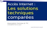 Accès Internet : Les solutions techniques comparées Association Femmes & TIC contact@femmes-tic.org.tn .