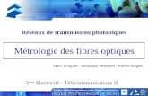 Service dÉlectromagnétisme et de Télécommunications 1 1 Métrologie des fibres optiques 5 ème Electricité - Télécommunications II Marc Wuilpart / Véronique.