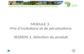 MODULE 3. Prix dincitations et de pénalisations SESSION 1. Sélection du produit.