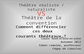 Comment différencier ces deux courants théâtraux…? Théâtre de la convention VS Théâtre réaliste / naturaliste Cours Texte et mise en scène Automne 2012.