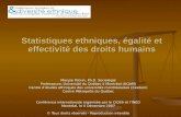 Statistiques ethniques, égalité et effectivité des droits humains Maryse Potvin, Ph.D. Sociologie Professeure, Université du Québec à Montréal (UQAM) Centre.