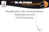 Modification des championnats régionaux jeunes U13 Masculins 05/06/2013.