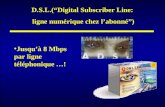 D.S.L.(Digital Subscriber Line: ligne numérique chez labonné) Jusquà 8 Mbps par ligne téléphonique …!