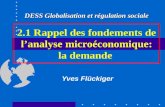 2.1 Rappel des fondements de lanalyse microéconomique: la demande Yves Flückiger DESS Globalisation et régulation sociale.