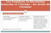 Les Lumières, la Révolution française et lEurope : les droits de lhomme Ce que disent les programmes :