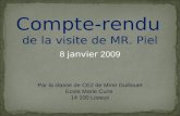 Compte-rendu de la visite de MR. Piel 8 janvier 2009 Par la classe de CE2 de Mme Guillouet Ecole Marie Curie 14 100 Lisieux.