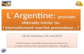 L´Argentine: prochain eldorado minier ou l´éternellement marché prometteur…? CR de Charleroi, 09 mai 2012 Martin Cardoen, Conseiller Economique et Commercial.