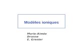 Modèles ioniques Marie-Aimée Dronne E. Grenier. Rappels délectrophysiologie