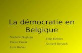 La démocratie en Belgique Nathalie Bugingo Dieter Parent Lore Hubau Thijs Hebben Korneel Derynck.