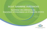 SCoT SAMBRE AVESNOIS Synthèse des éléments du Document dOrientation et dObjectifs (DOO)