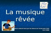 La musique rêvée Récit collectif écrit par les élèves de lécole Jean XXIII Avril 2008.