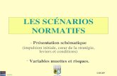 LES SCÉNARIOS NORMATIFS - Présentation schématique (impulsion initiale, cœur de la stratégie, leviers et conditions) - Variables muettes et risques. 05/201.