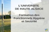 LUNIVERSITE DE HAUTE ALSACE Formation des Fonctionnels Hygiène et Sécurité