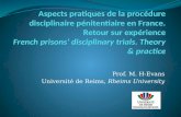 Prof. M. H-Evans Université de Reims, Rheims University.
