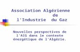 Association Algérienne de lIndustrie du Gaz Nouvelles perspectives de lAIG dans le contexte énergétique de lAlgérie.
