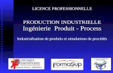 LICENCE PROFESSIONNELLE PRODUCTION INDUSTRIELLE Ingénierie Produit - Process Industrialisation de produits et simulations de procédés.
