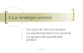 Philippe Odou 3.La stratégie produit 1. Le cycle de vie dun produit 2. Le positionnement dun produit 3. La gestion de portefeuille produit.