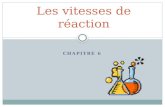 CHAPITRE 6 Les vitesses de réaction. La vitesse de réaction correspond au rythme de cette transformation. Lors dune réaction chimique, des réactifs sont.