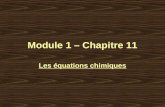 Module 1 – Chapitre 11 Les équations chimiques. Les __________ chimiques sont des transformations de la matière qui forment de nouvelles ___________.
