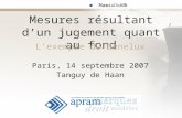Mesures résultant dun jugement quant au fond Lexemple du Benelux Paris, 14 septembre 2007 Tanguy de Haan.