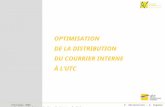 OPTIMISATION DE LA DISTRIBUTION DU COURRIER INTERNE Printemps 2006 E. Adriaenssens – G. Angaman – O. Gage – V. Guyon – Y. Han – B. Husson – R. Saab OPTIMISATION.