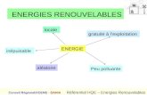 ENERGIES RENOUVELABLES Conseil Régional/ADEME - GAHIA Référentiel HQE – Energies Renouvelables gratuite à lexploitation ENERGIE inépuisable aléatoire locale