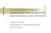 Concilier performance organisationnelle et bien-être psychologique des employés Estelle M. Morin Psychologue et professeur titulaire HEC Montréal.